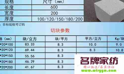 混凝土加气块规格型号 混凝土加气块容重是多少